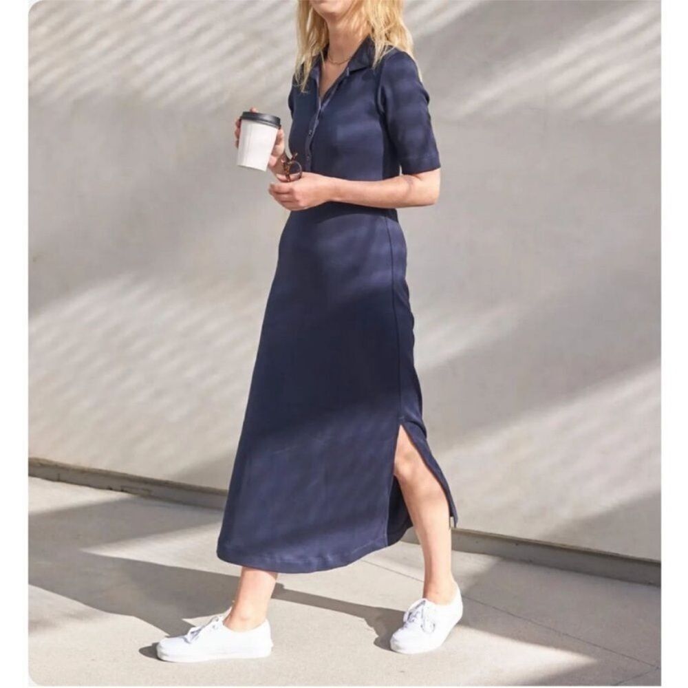 AYR The Scout Dress in Navy Blue Side Slit Size XS